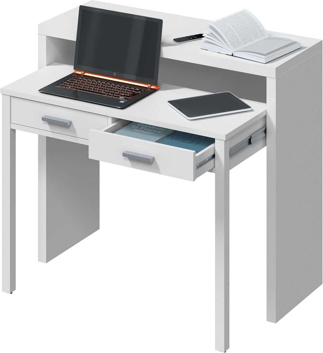 Mesa de Escritório / Estudo Extensível 98,5 cm x 36-70 cm Branco