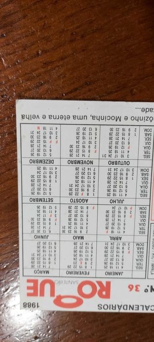 Calendários de 1988