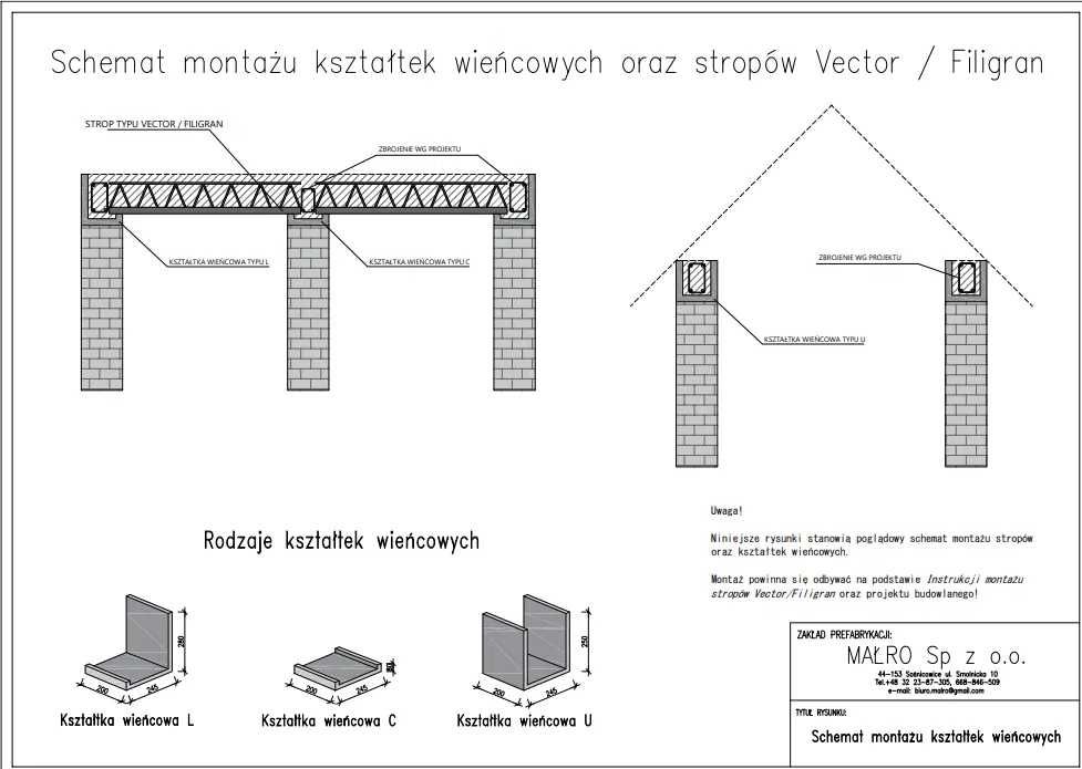 Kształtka wieńcowa typu C Pustak wieńcowy szalunkowy pustaki