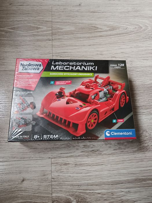 Klocki lego laboratorium mechaniki samochód wyścigowy clementoni