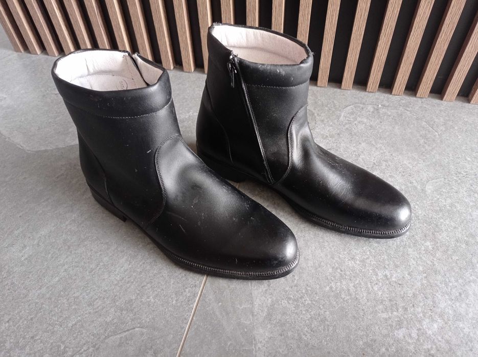 oficerskie skórzane botki wysokie 30cm wkładka rozm. 46 MON buty