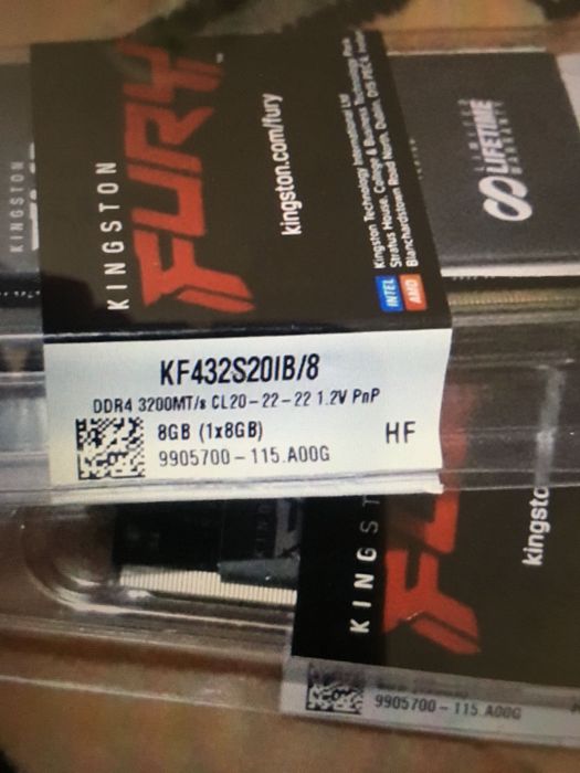 Оперативна памʼять Kingston Fury SODIMM DDR4-3200 8192 MB