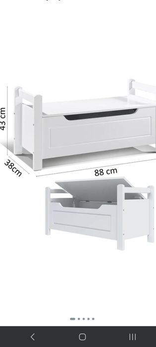 Ławka biała  ze schowkiem livarno