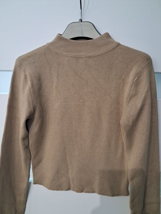 Sweter golf prążek jasny brąz House rozm S