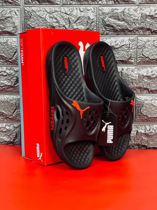 Пенные мужские шлепки пума / Тапочки Puma Ferrari / шлепки подростковые  Пума Ферари / шлепки Пума / Феррари