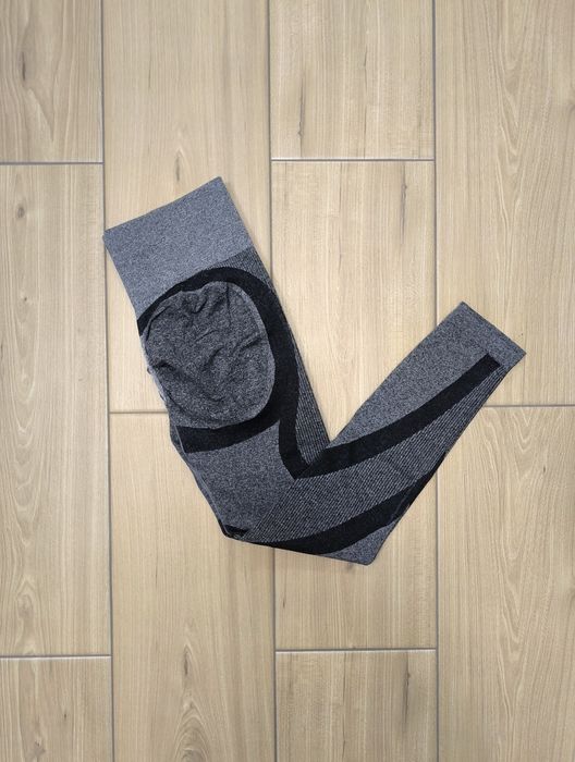 Legginsy czarno-szare bezszwowe nowe push up M