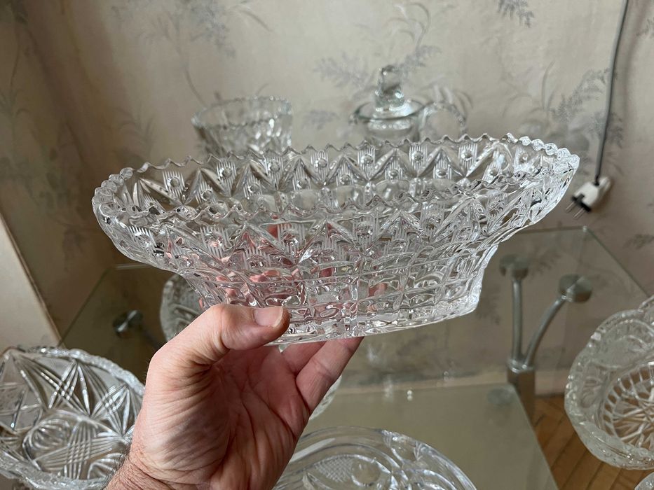Вазы, салатники, ладьи хрусталь СССР.