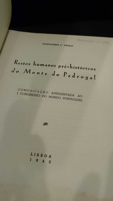 Restos humanos pré-históricos do Monte de Pedrogal-Leopoldina F. Paulo