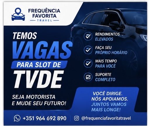 Slot TVDE disponivel