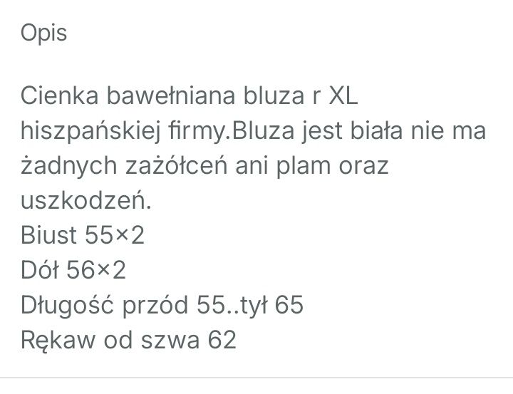 Biała bawełniana bluza z kapturem r 42