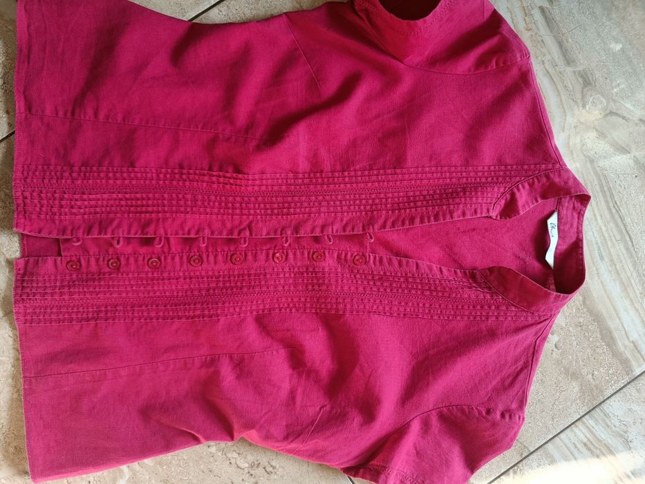 Bluzka w kolorze fuksji , bawełna i len.