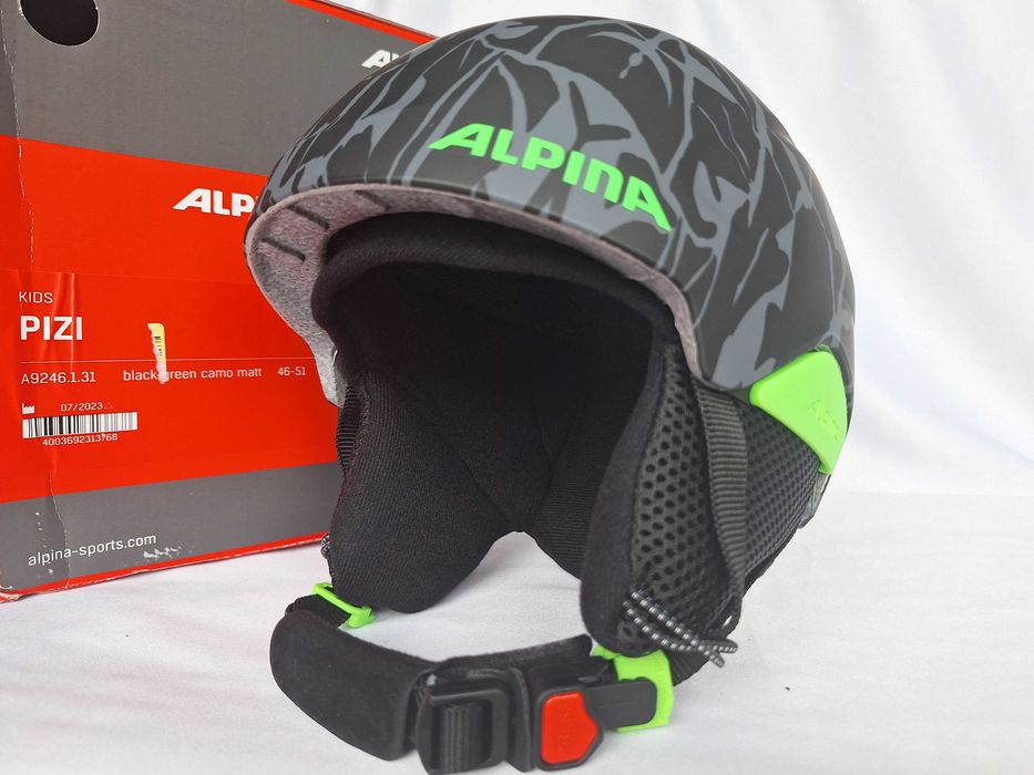 Kask narciarski dziecięcy Alpina Pizi Black Green Camo XS 46-51cm