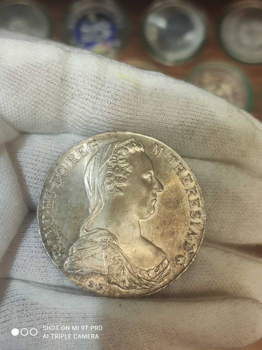 Талер Марии Терезии 1780-х г. Серебро. Рестрайк (Бирмингем 1949 г.)