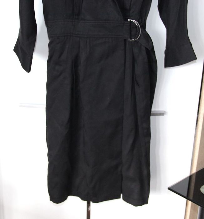 ochnik czarna sukienka 36 s tencel  34 xs kopertowa