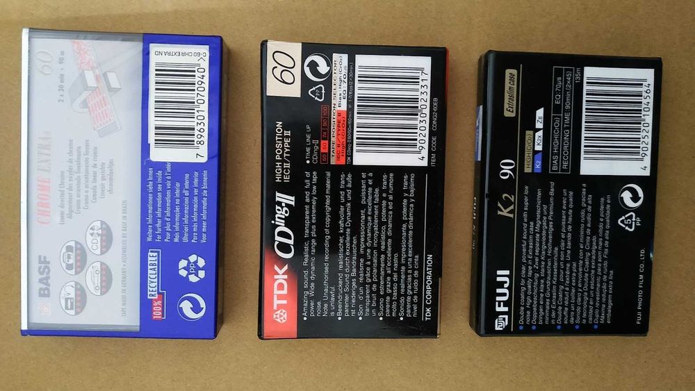 Cassetes áudio VIRGENS SELADAS dos anos 90