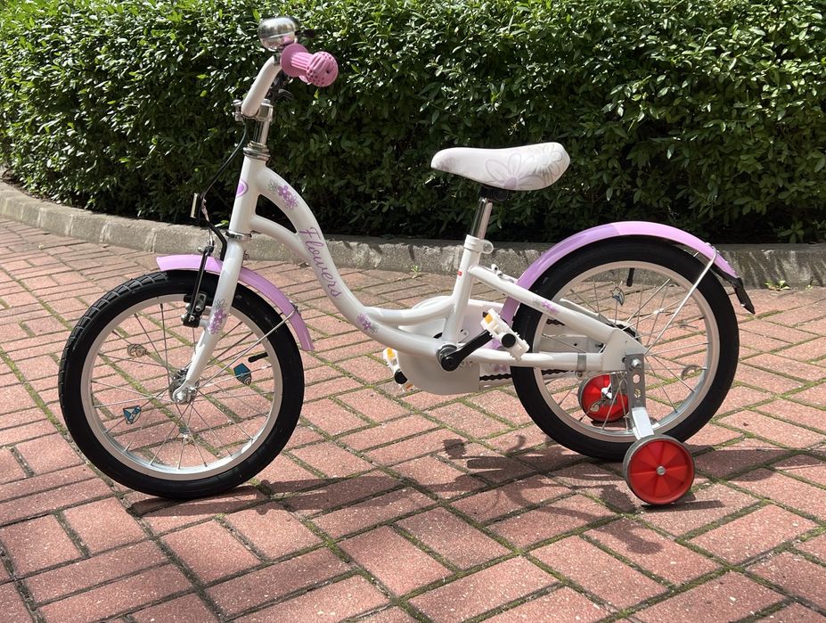 Rower dziecięcy Flowers 16” | Nowe opony | Regulowana kierownica