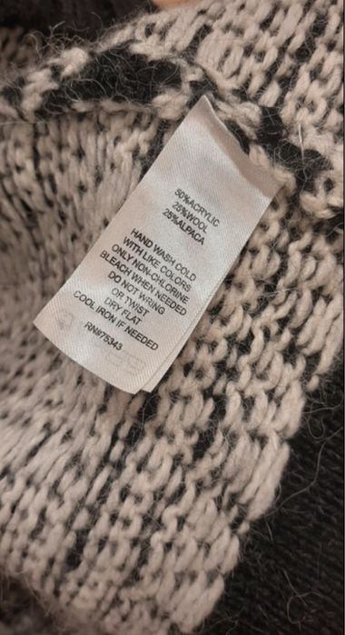 Cynthia Rowley sweter 25% wełna 25% alpaka S