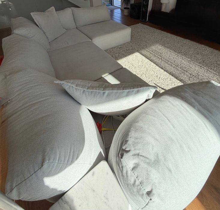 Sofá modular bege/cinza claro