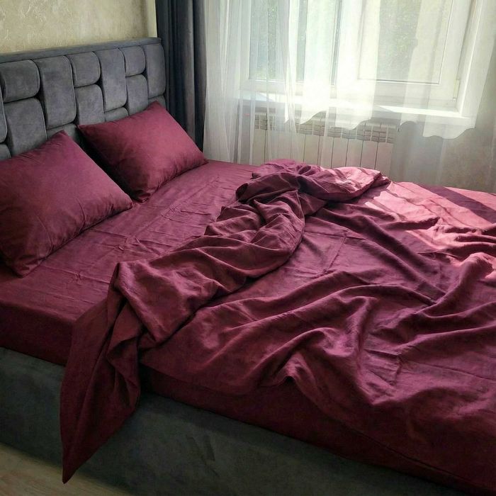 Постільна білизна Матова Бавовна. Колір Марсала Бордо. Власне пошиття