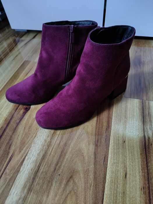 Buty,Botki, kozaki Jenny Fairy bordowe zamszowe rozmiar 38