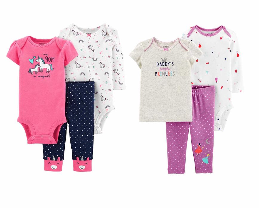 Подарунковий комплект Carters картерс Веселі попки боді трійка 9 - 24 міс. 74 80 86 92