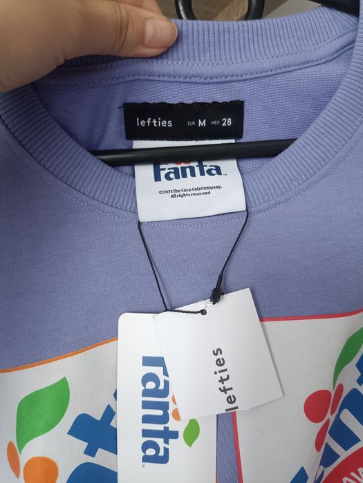 Lefties rozmiar M bluza fioletowa z nadrukiem fanta