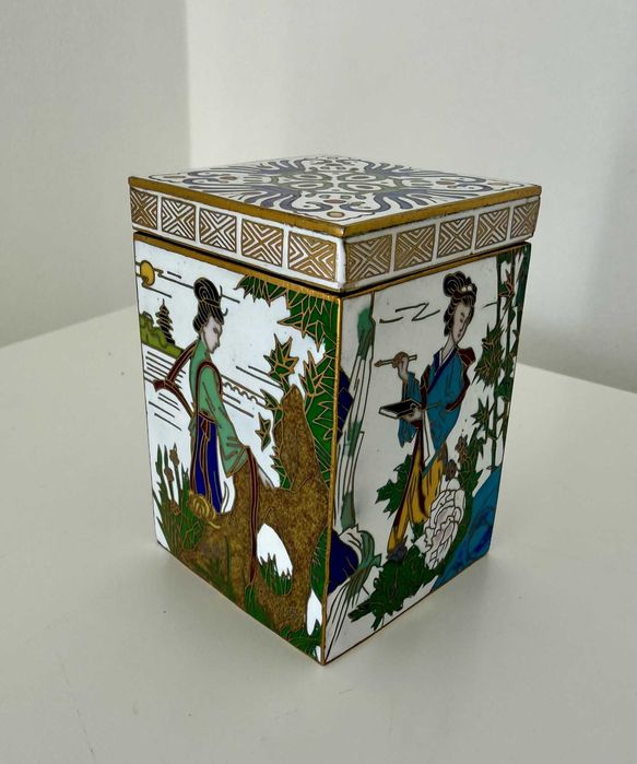 Caixa chinesa de chá em Cloisonné