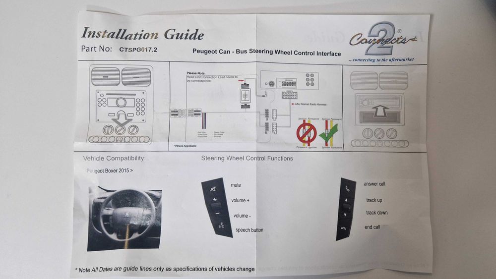 Interfejs Adapter do ster. z kierownicy Peugeot Boxer 2015 CTSPG017.2