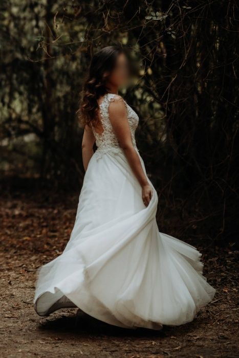 Suknia ślubna r. 34 36 kość słoniowa Stella Estelle + welon