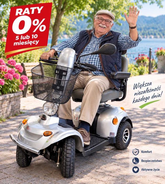 RATY 0% Skuter inwalidzki elektryczny TIGER 15 km/h terenowy obrotowy fotel