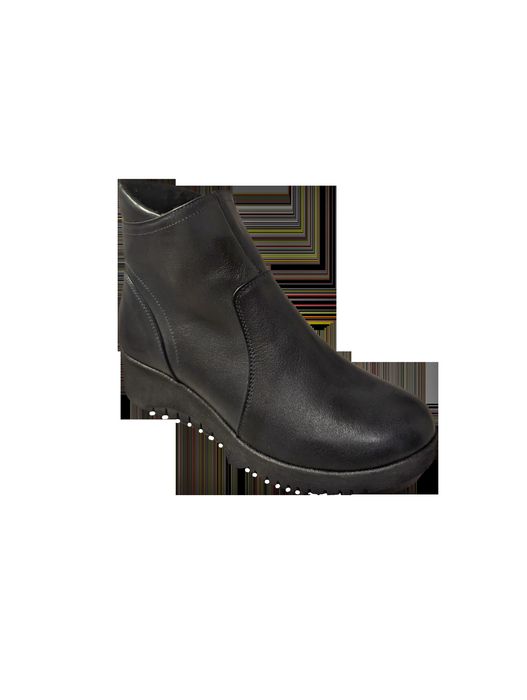 Skórzane botki popielate na zamek obcas 4 cm nr 37