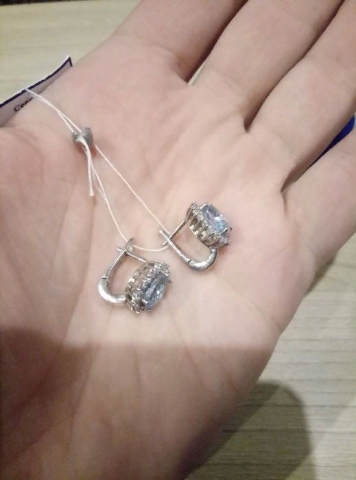 Серьги серебряные с топазом