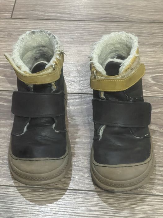 Emel 28 skórzane buty trzewiki ocieplane na rzepy