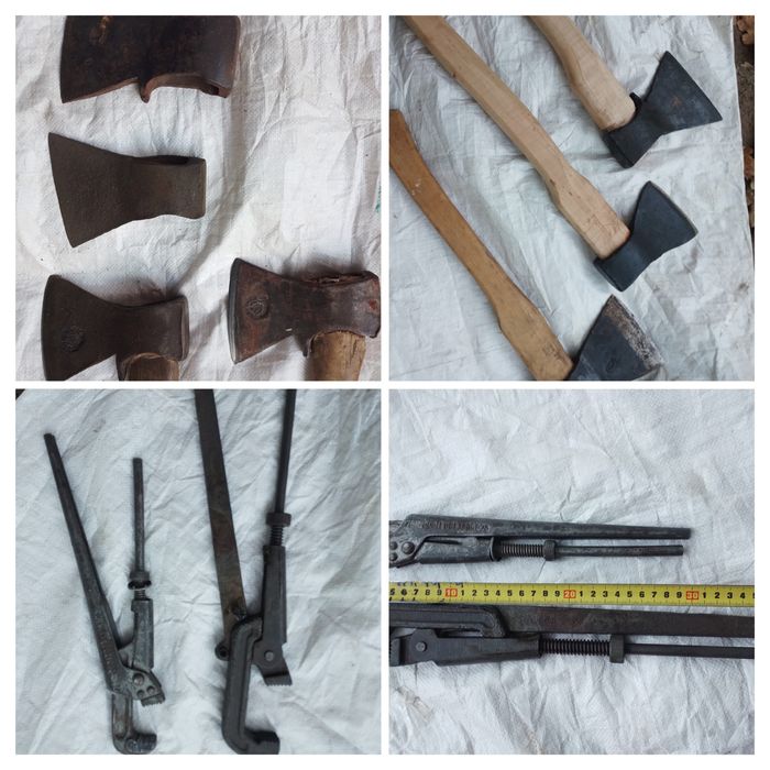 Топор,  колун , пилка,  ключ трубный ссср,  ключ газовый,  ножовка