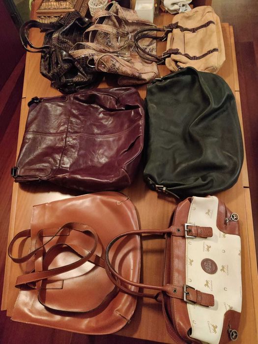 Bolsas couro e pele vintage