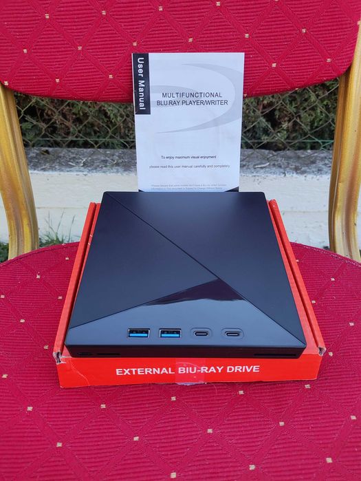 Zewnętrzny napęd Blu-Ray Odtwarzacz Player Nagrywarka DVD 4K 3D USB 3.0 BD CD DVD Windows Mac OS Linux USBC