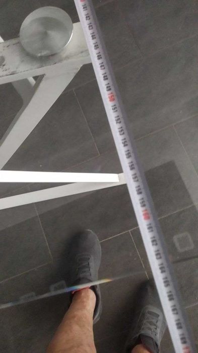 Комплект - Скляній стол + лавка (з металевою опорою)