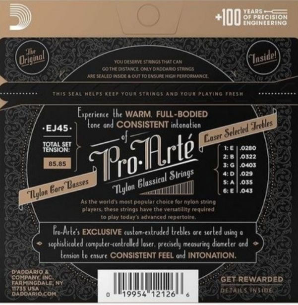 Струни для класичної гітари DAddario EJ45 Pro-Arte Nylon