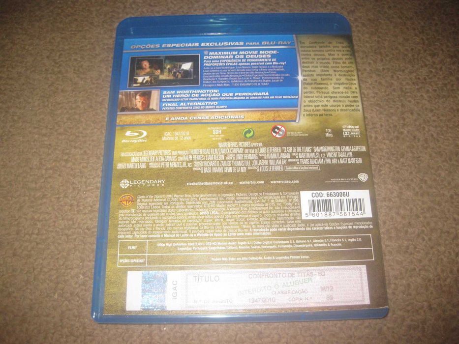 Blu-Ray "Confronto de Titãs" com Sam Worthington