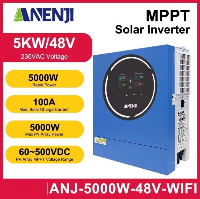 Anenji 5.0 kW 48V гибридный инвертор
