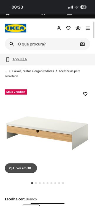 ELLOVEN Suporte do monitor c/gaveta, branco