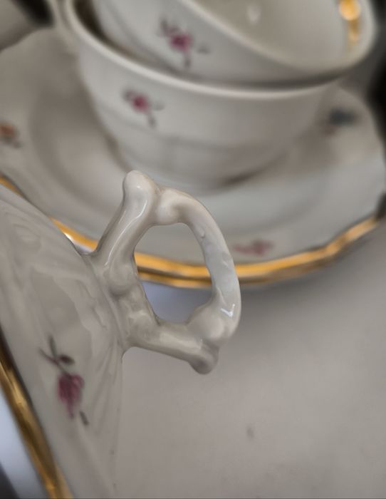 Serwis do kawy mokka Wałbrzych piękna stara porcelana
