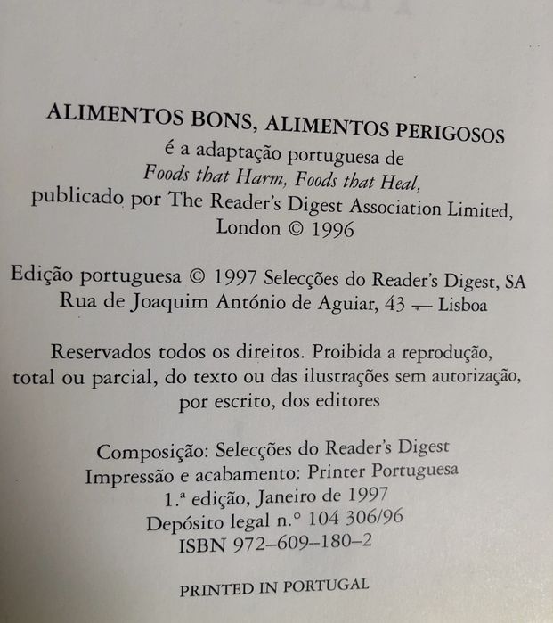 Alimentos bons, Alimentos Perigosos