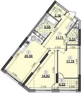 2-кімнатна квартира за адресою Григоренко пр. (площа 76 м²) - Atlanta.ua - фото 11