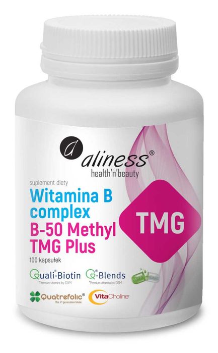 Witamina B Complex B-50 Methyl TMG PLUS 100 kapsułek Aliness