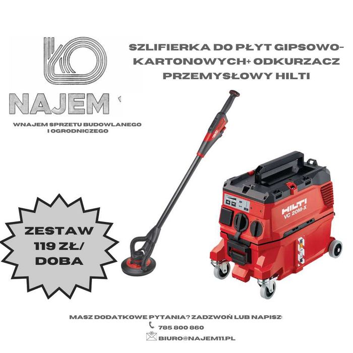 ***WYNAJEM - Szlifierka/ Żyrafa Do Gładzi/Gipsu z Odkurzaczem HILTI***