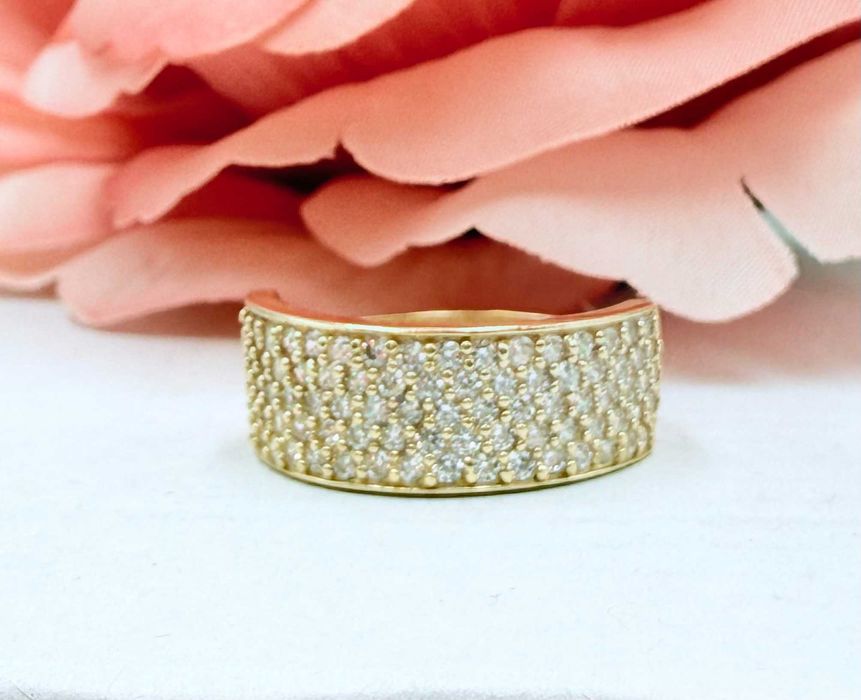 Szeroki złoty pierścionek PR.585 14K R.15