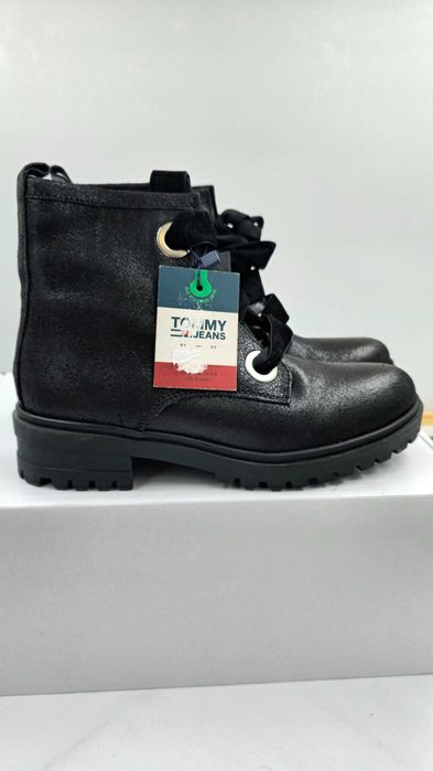 Damskie  botki skórzane  Tommy Hilfiger  czarne  R.38  TO86R