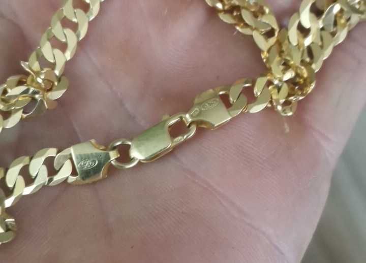 Łańcuszek z krzyzykiem Złoty 585 z dodatkiem Srebra 925