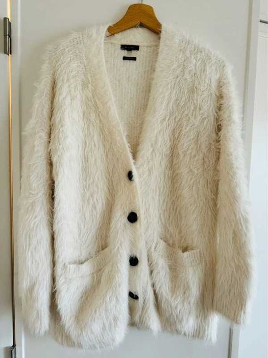 Massimo Dutti - Casaco de Lã Branco - Tamanho S